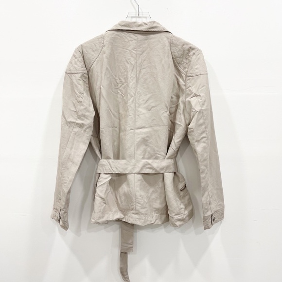 Ellen Tracy Safari Utility Belted Zip Front Jacket Lightweight Zip Pocket Large - Picture 2 of 10